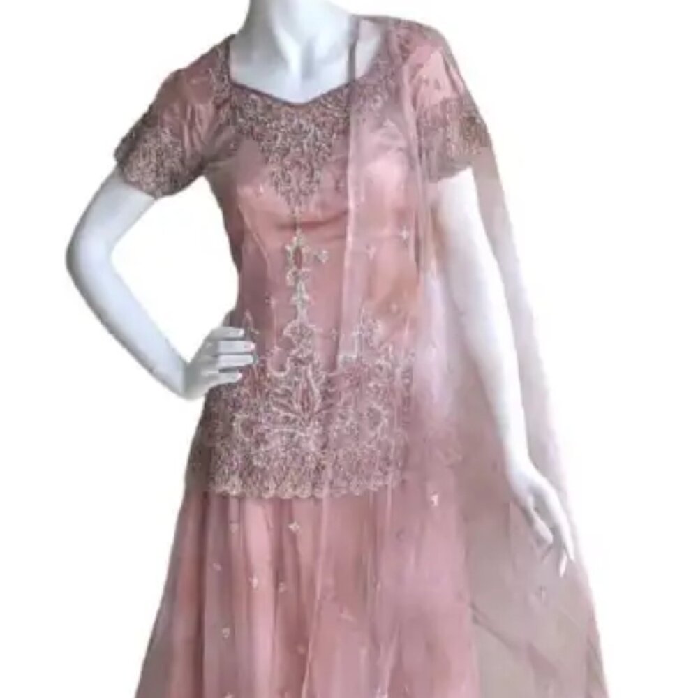 Pink/Silver Lehenga